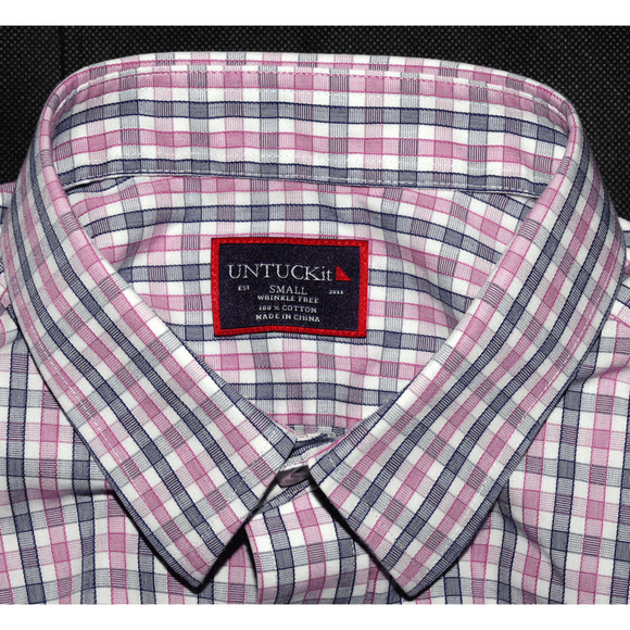 UNTUCKit‎ Wrinkle Free Men's Long Sleeve Button Front Shirt Size Small - Picture 7 of 7